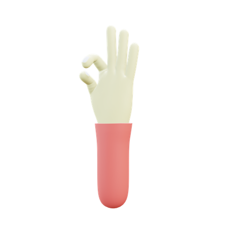 Ok Fingergeste  3D Icon