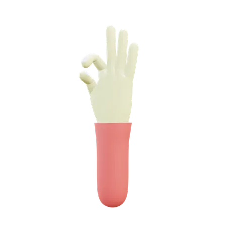 Ok Finger Gesture  3D Icon