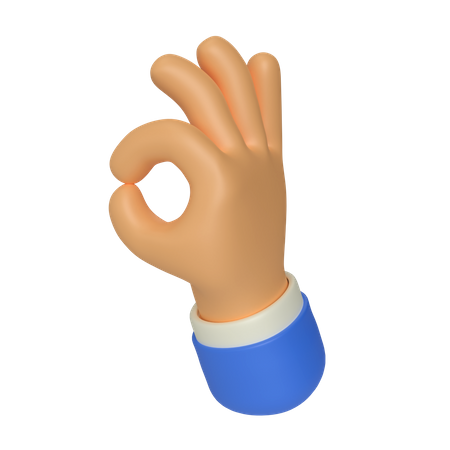 Ok gesto com a mão  3D Icon