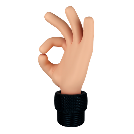 Ok gesto con la mano  3D Illustration
