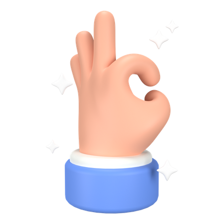 Ok gesto con la mano  3D Icon