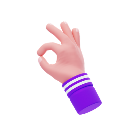 Ok gesto com a mão  3D Icon
