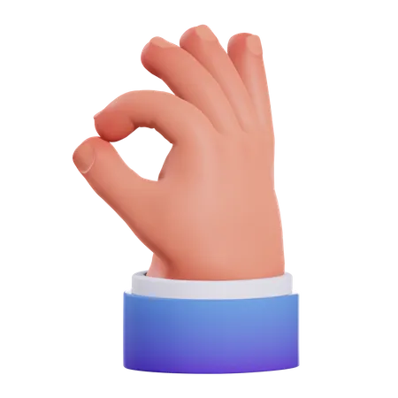 Ok gesto com a mão  3D Illustration