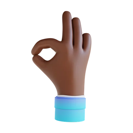 Ok gesto com a mão  3D Illustration