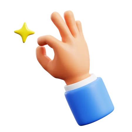 Ok gestos con las manos  3D Icon