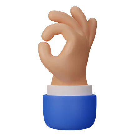 OK Hand  3D Illustration