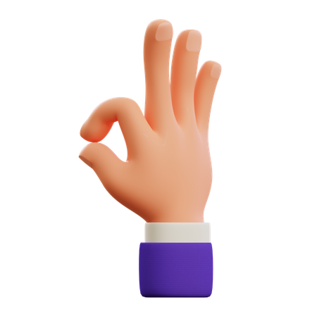 Ok hand gesture  3D Icon