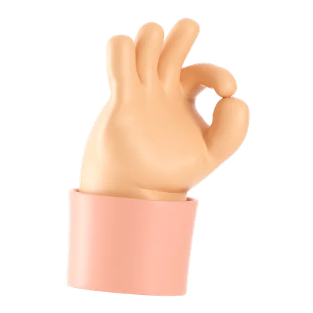 Ok Hand Gesture Illustration In 3 D Design 3D Icon