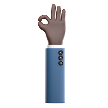 Ok Hand Gesture  3D Icon