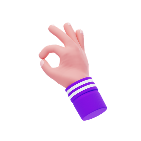 Ok Hand Gesture  3D Icon
