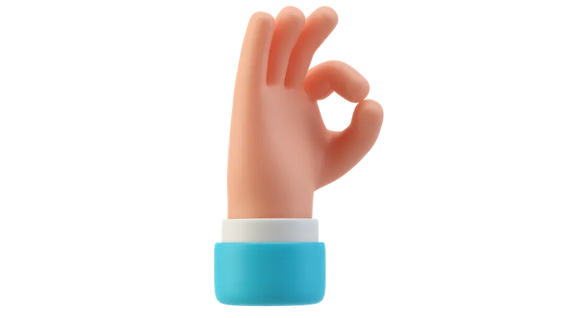 Ok hand gesture 3D Illustration