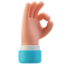 ok hand gesture 3d illustration