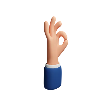 Ok Hand Gesture  3D Icon