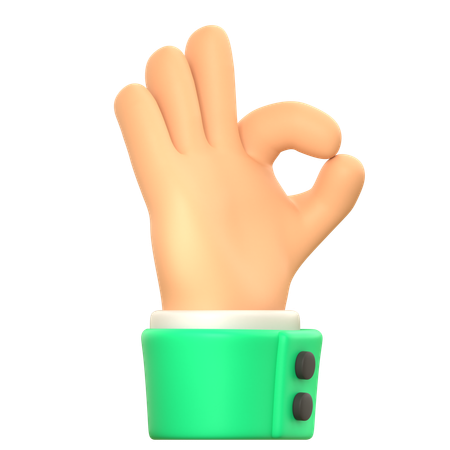 Ok Hand Gesture  3D Icon