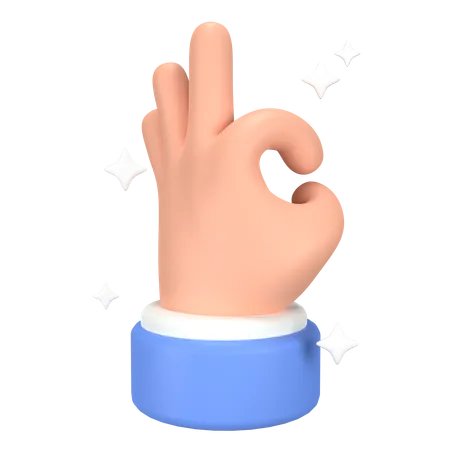 Ok Hand Gesture  3D Icon