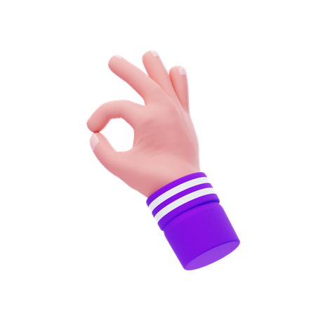 Ok Hand Gesture  3D Icon