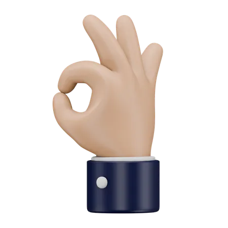 Ok  Hand Gesture  3D Icon