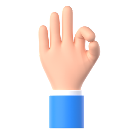 Ok Hand Gesture  3D Icon