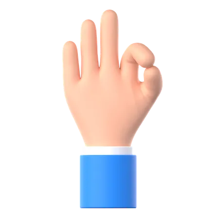 Ok Hand Gesture  3D Icon