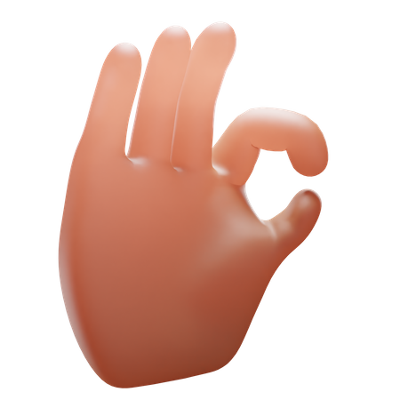 Ok Hand Gesture  3D Icon