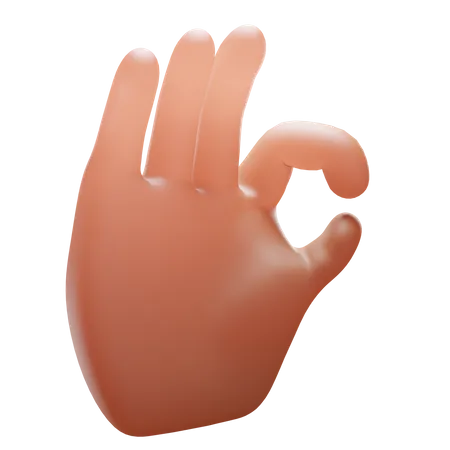 Ok Hand Gesture  3D Icon