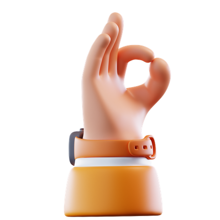 Ok Hand Gesture  3D Icon