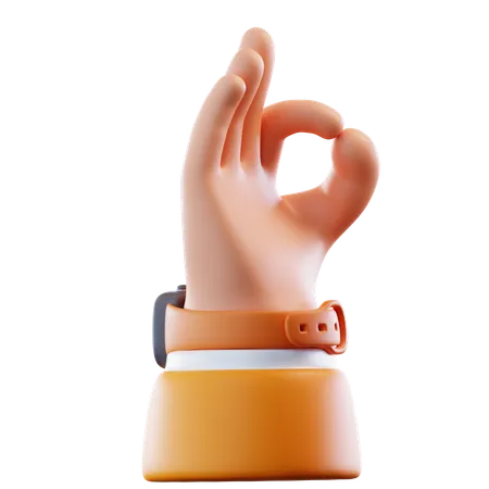 Ok Hand Gesture  3D Icon