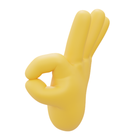 Ok Hand Gesture  3D Icon