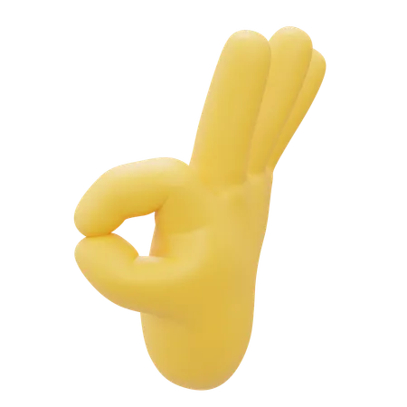 Ok Hand Gesture  3D Icon