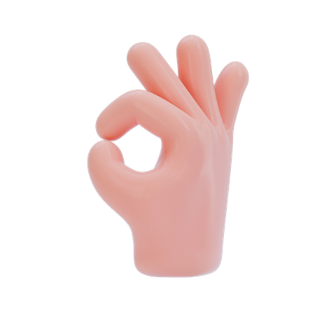 Ok Hand Gesture  3D Icon