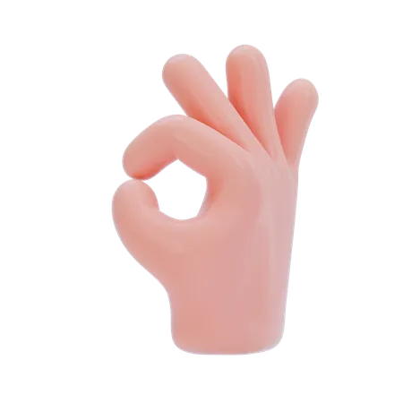 Ok Hand Gesture  3D Icon