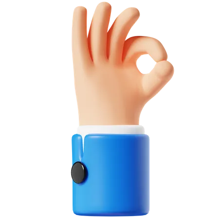 Ok Hand Gesture  3D Icon