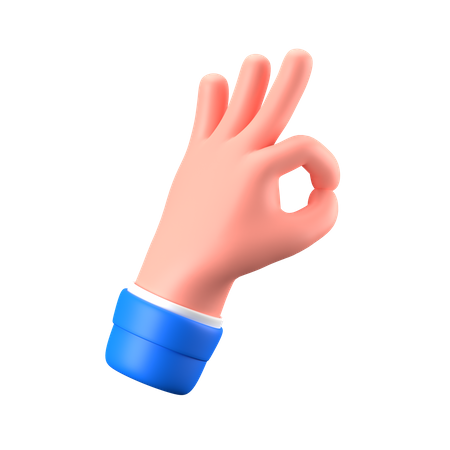 Ok Hand Gesture  3D Icon