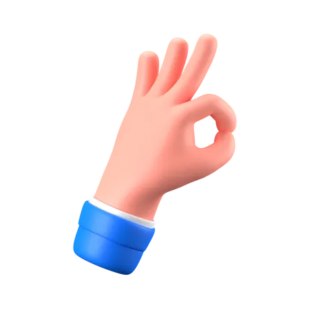 Ok Hand Gesture  3D Icon