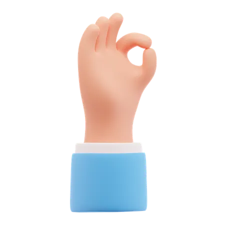 Ok hand gesture  3D Icon
