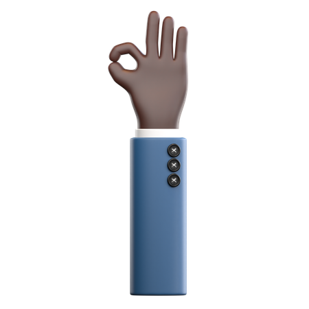 Ok Hand Gesture  3D Icon