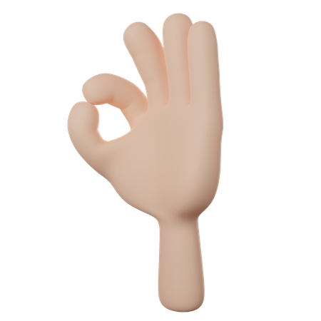 Ok Hand Gesture  3D Icon