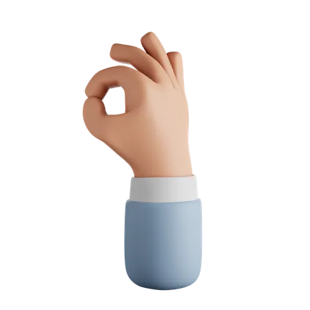 Ok Hand Gesture  3D Icon