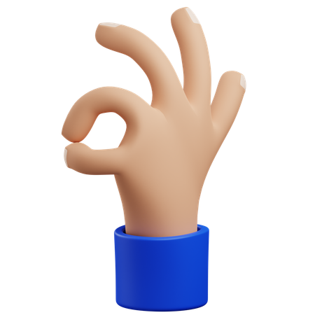 Ok hand gesture  3D Icon