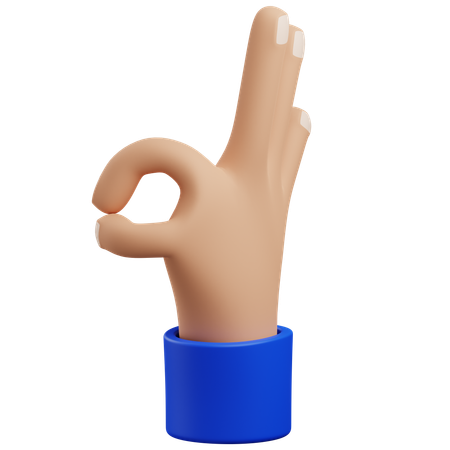 Ok hand gesture  3D Icon