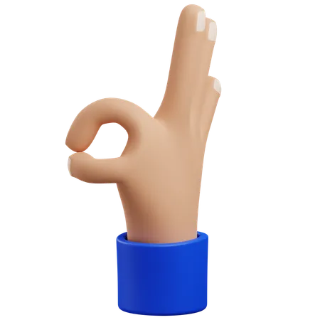 Ok hand gesture  3D Icon