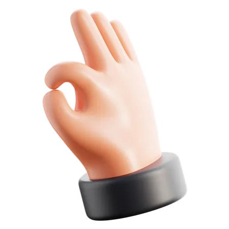 Ok Hand Gesture  3D Icon