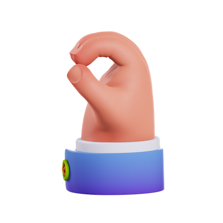 Ok hand gesture  3D Icon