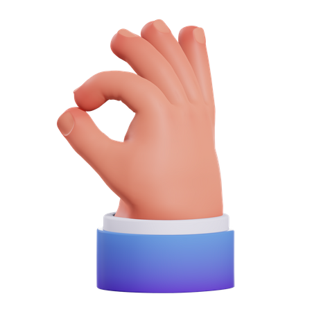 Ok Hand gesture  3D Icon