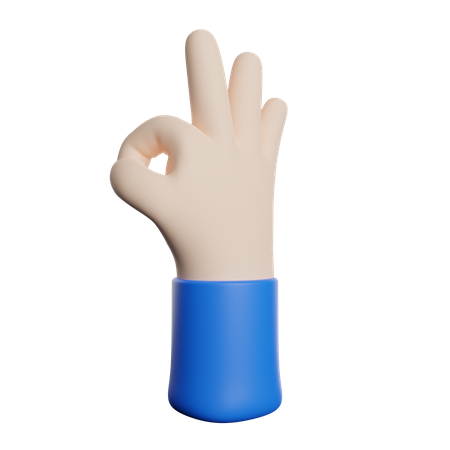 Ok Hand Gesture  3D Icon
