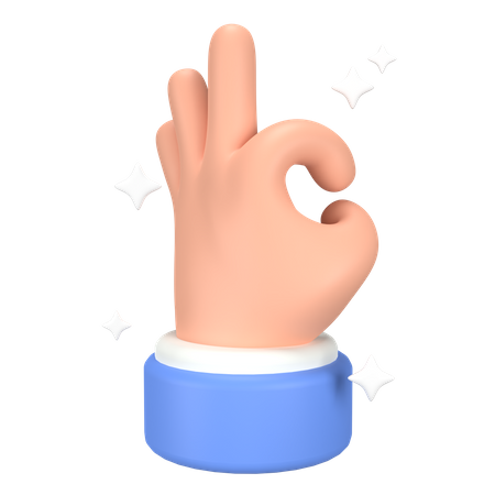 Ok Hand Gesture  3D Icon