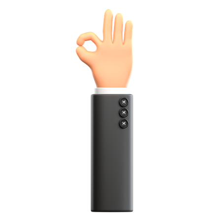 Ok Hand Gesture  3D Icon