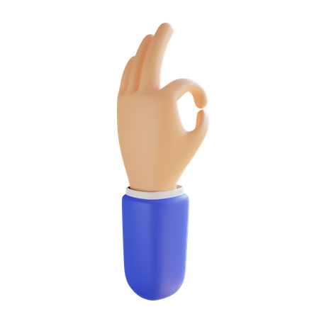 Ok Hand Gesture  3D Illustration