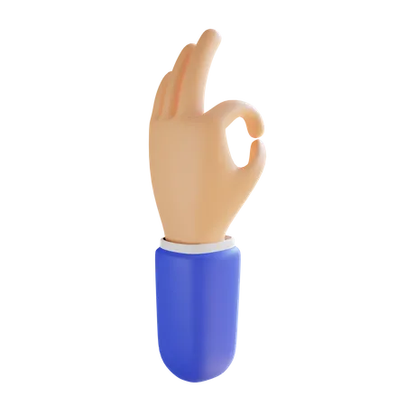 Ok Hand Gesture  3D Illustration