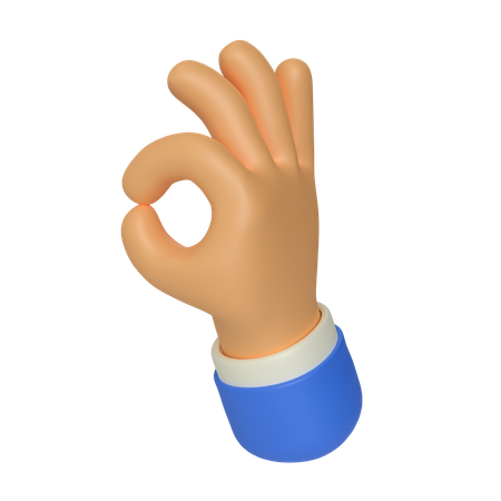 Ok Hand Gesture  3D Illustration